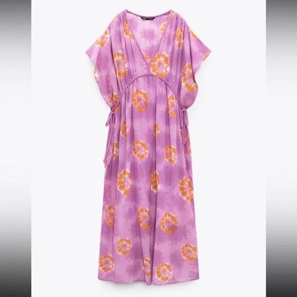 MSRP $70 NWT Easel Floral Printed Midi Kaftan Dress Size M-L | SAME DAY SHIP - Picture 1 of 9